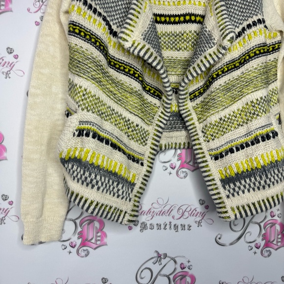 Moth cardigan knit crochet sparkly gold thread boho warm cozy pockets green luxe - Picture 6 of 15